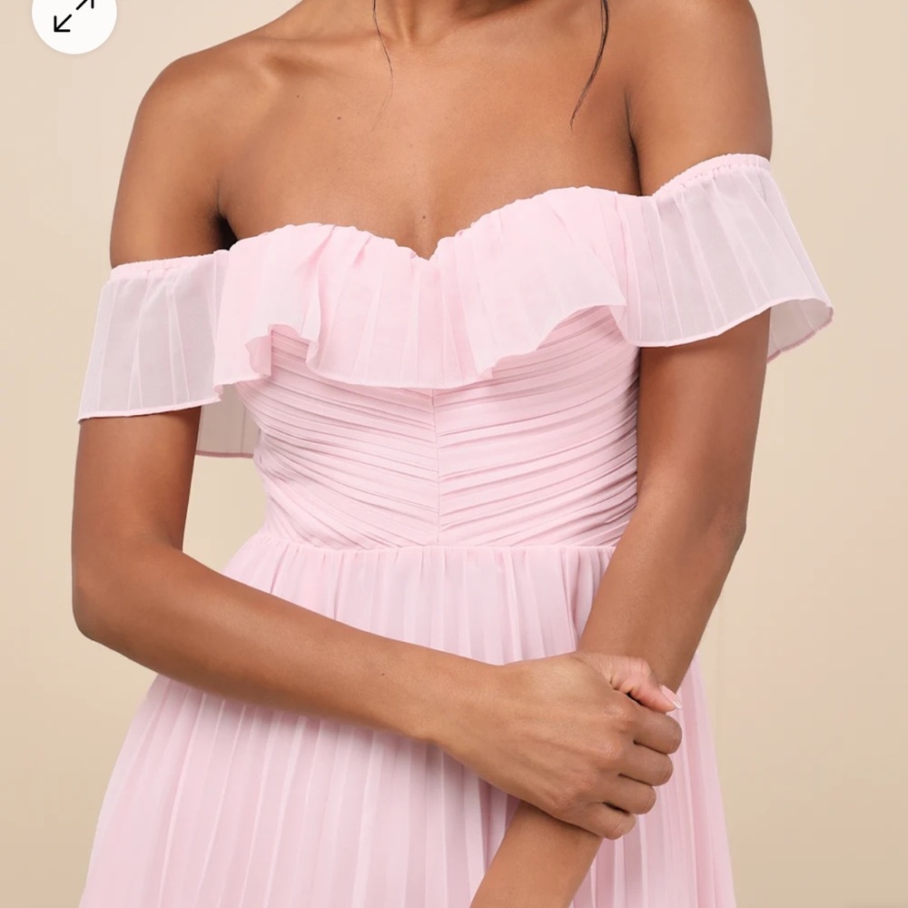 Lulu's Pink Off-Shoulder Ruffled Sundress - Picture 3 of 3